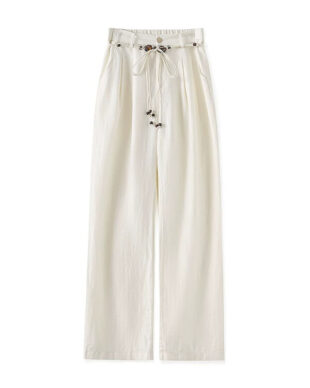 Bohemian Linen Wide-Leg Palazzo Pants