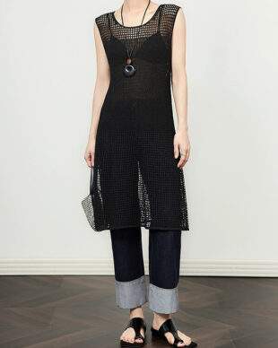 Bohemian Split-Hem Crochet Lace Resort Dress