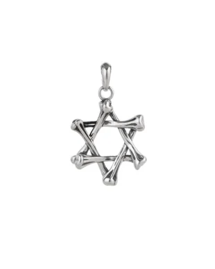 Bone Hexagram Silver Pendant