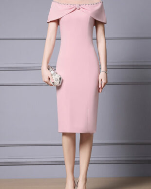 Bow Hand-stitched Rhinestone Dress