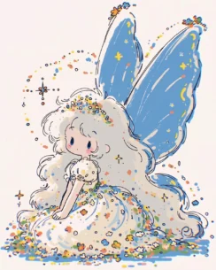 Butterfly Girl Perler Bead Pattern – Fairy Wing Fuse Bead Design 2 images