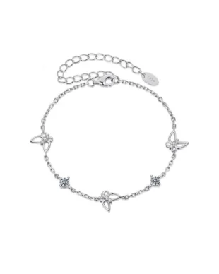 Butterfly Moissanite Bracelet in Sterling Silver