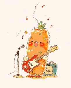 Carrot Band Perler Bead Pattern–Cute Musicians Fuse Bead Design 3 images