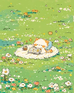 Cat Reading Perler Bead Pattern – Cozy Kitty With Book Fuse Bead Design 4 images