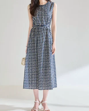 Check Print Cotton Dress