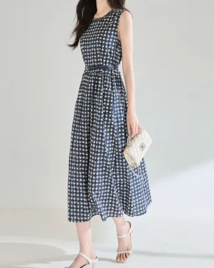 Check Print Cotton Dress
