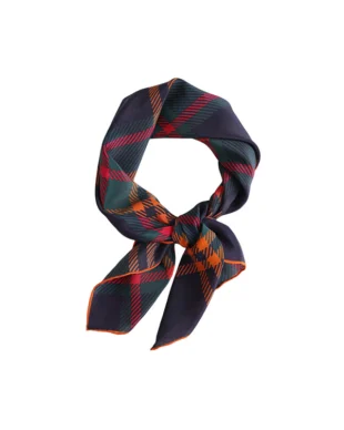 Checkered Silk Square Scarf