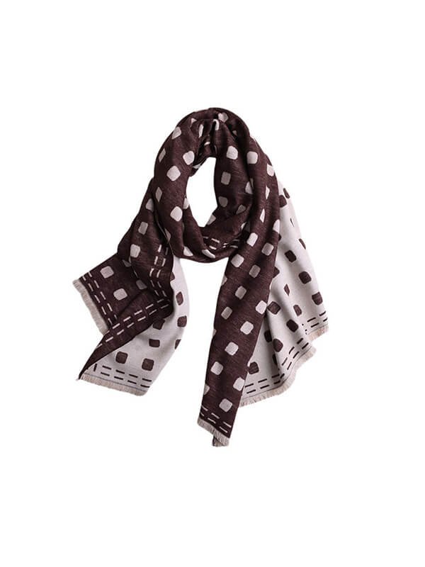 Carbon-Neutral Check Scarf - Zero-Waste Sueded Silk Artisan Limited Edition