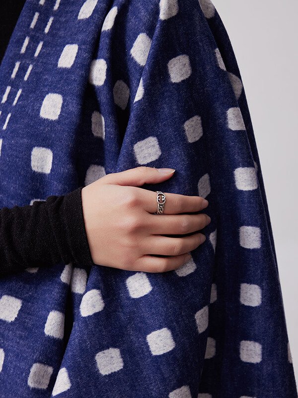 Tactile Sueded Silk Check Scarf - Weighted Thermal Regulation Luxury Wrap