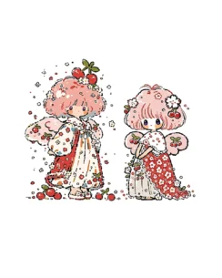 Cherry Girl Perler Bead Pattern – Cute Fruit Fuse Bead Design 3 images