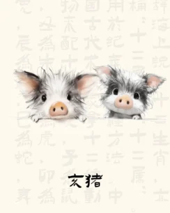 Chinese Zodiac Pig Perler Bead Pattern – Year of the Pig Fuse Bead 6 images