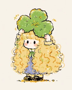 Clover Lucky Girl Perler Bead Pattern – Three Leaf Clover Fuse Bead Design 4 images