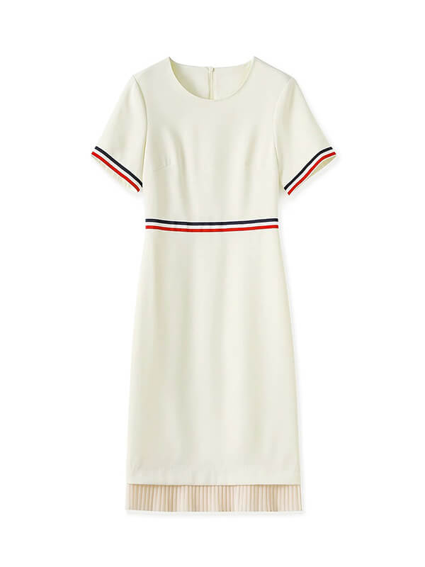 Color-Block Striped A-Line Dress