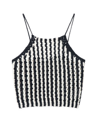 Color-blocked Knitted Spaghetti Strap Top