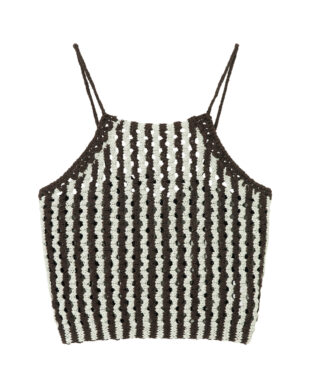 Color-blocked Knitted Spaghetti Strap Top