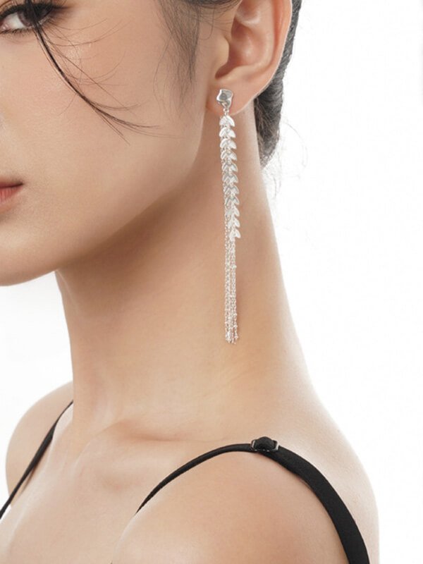 Kinetic Motion Tassel Drop Earrings Women - Gold Convertible Leaf Dangles