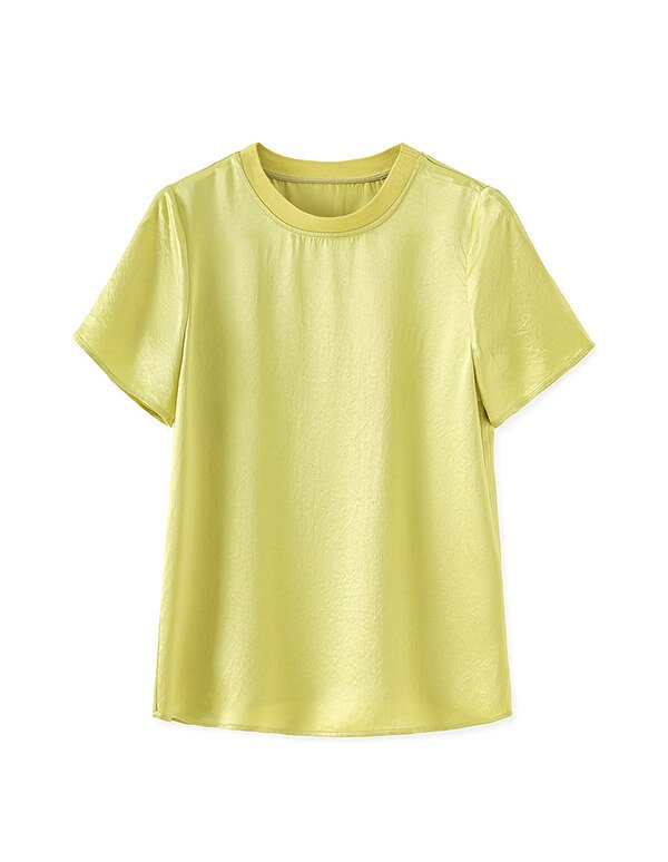 Biodegradable Cooling T-Shirt - Luxury Acetate Satin with TemperatureDrop™ Tech & UPF 50+