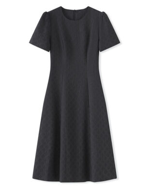 Crinkle Jacquard A-Line Dress