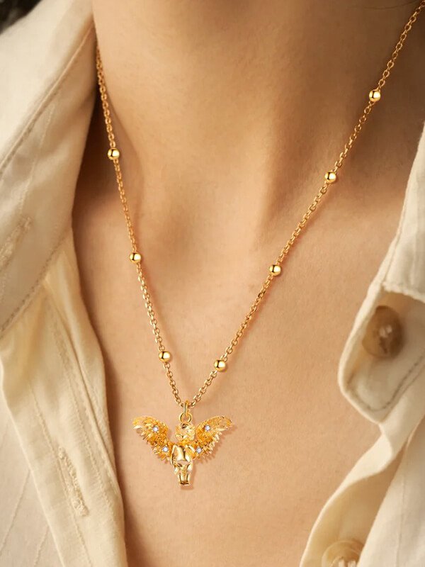 Neo-Baroque Cupid Pendant - Hand-Chased S925 Silver Mythological Jewelry