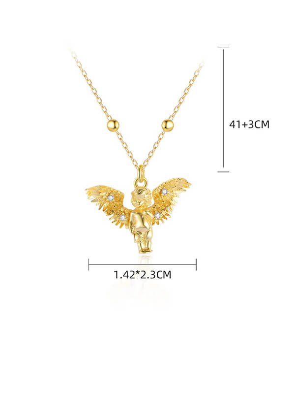 Emotional Heirloom Cupid Necklace - S925 Silver Love Token Adjustable Chain