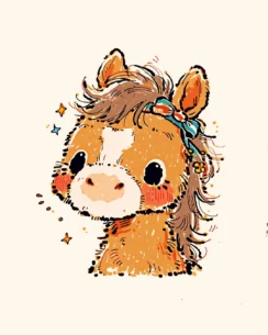 Cute Pony Perler Bead Pattern – Baby Horse Fuse Bead Design for Kids 4 images