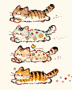 Cute Little Kitten Perler Bead Pattern – Adorable Baby Cat Fuse Bead Design 3 images