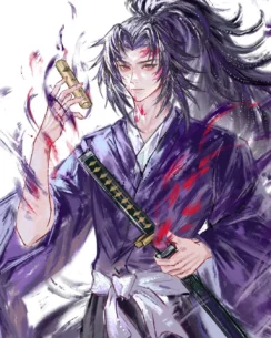 Kokushibo Perler Bead Pattern – Demon Slayer Upper Moon One Fuse Bead 2 images