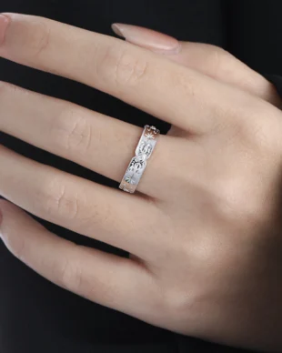 Diamond-Accented Star Motif Sterling Silver Ring