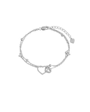 Double Layer Heart Bracelet in S925 Sterling Silver