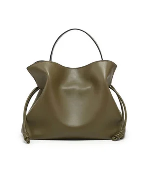 Drawstring Tote Bag with Crinkled