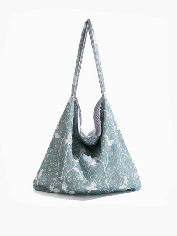 Botanical Archivist Tote Bag Women - Eco Canvas Floral Print Herbarium Pocket Travel