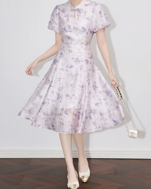 Floral Cheongsam Style Dress