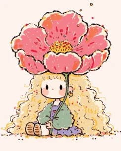 Flowers and Girls Perler Bead Pattern – Floral Girl Fuse Bead Design 4 images