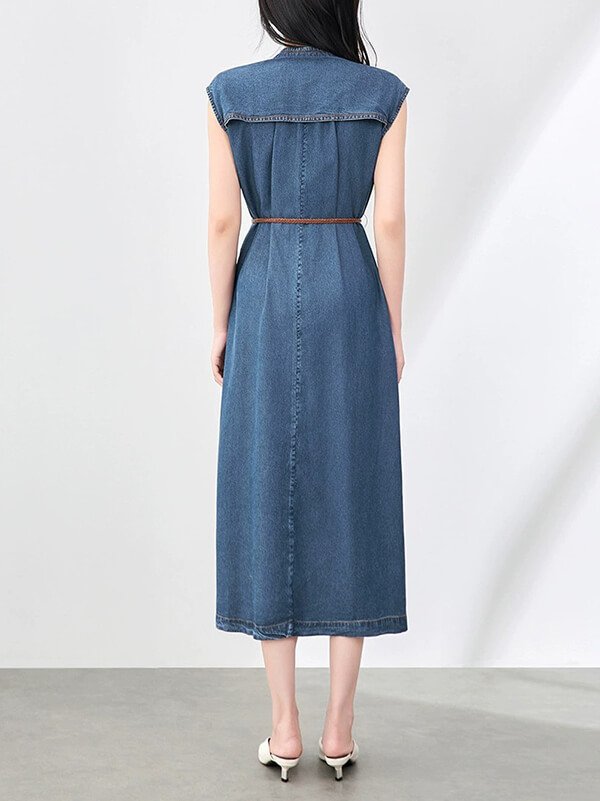 French Inspired Relaxed Tencel Denim Dress