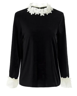 Lace Petal Collar Shirt