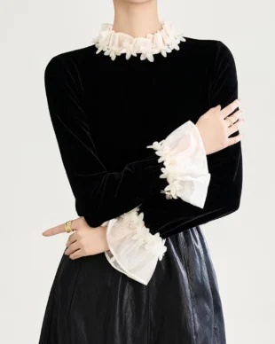 Lace Petal Collar Shirt