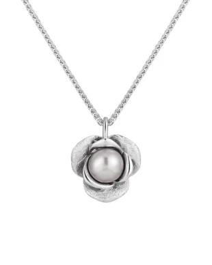 Bayeux Stitch Silver Necklace - Medieval Pearl Embroidery Technique Heirloom Jewelry