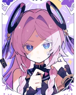 Hu Tao Furina Perler Bead Pattern – Genshin Impact Fuse Bead Design 4 images