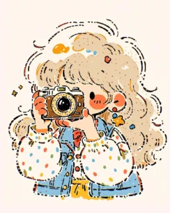 Girl Who Loves Taking Pictures Perler Bead Pattern Fuse Bead Design 3 images