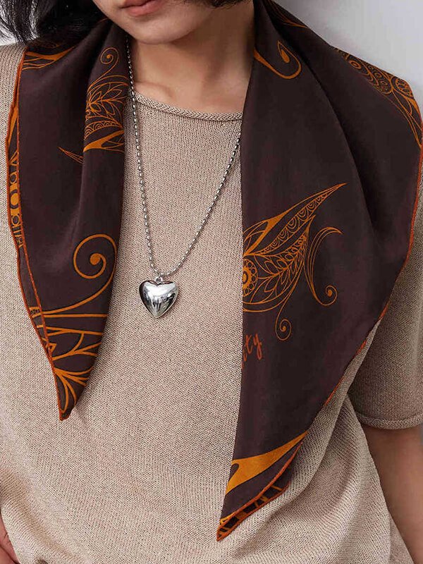 Chiaroscuro Silk Scarf - Gold & Indigo Goldfinch Print Hand-Blocked Hem Weighted Drape