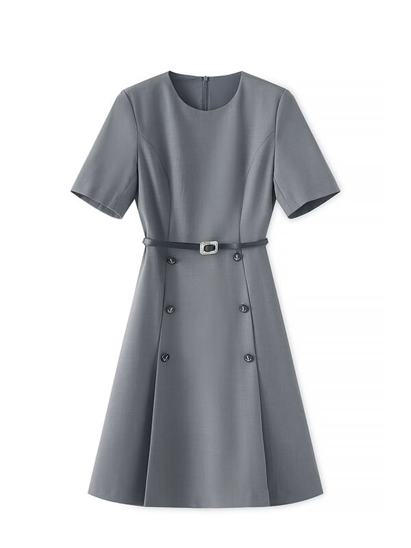 Gray business A-line dress