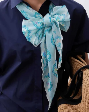 Green 100% Mulberry Silk Rectangular Scarf