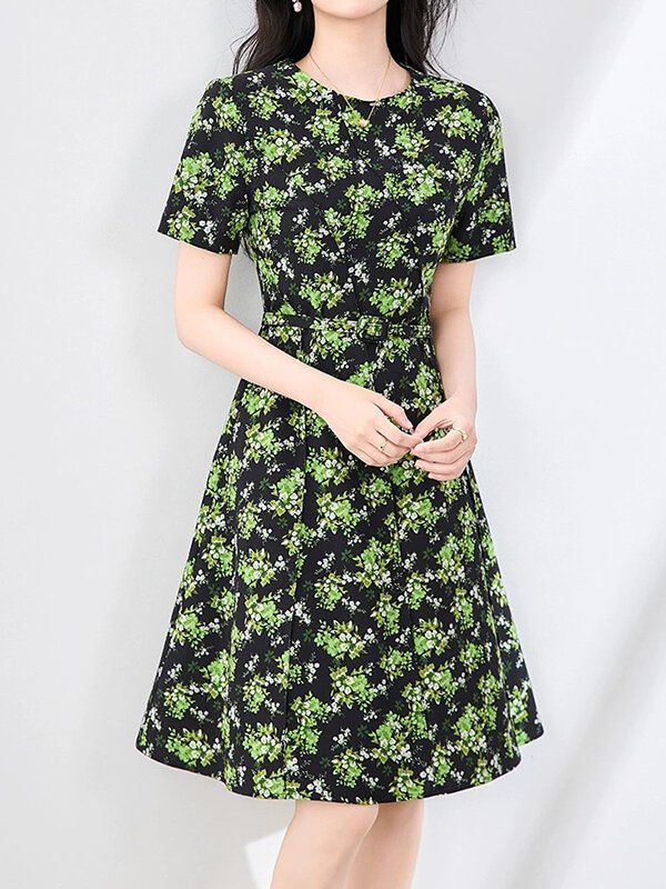 Endangered Botanicals Silk Dress - Blockchain Vintage Floral Print Climate-Adaptive Gown