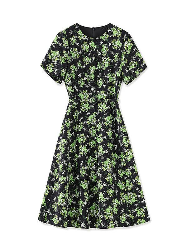 Sensory-Safe Vintage Dress - Weighted Hem Lavender-Infused Floral Print Anxiety Relief Gown