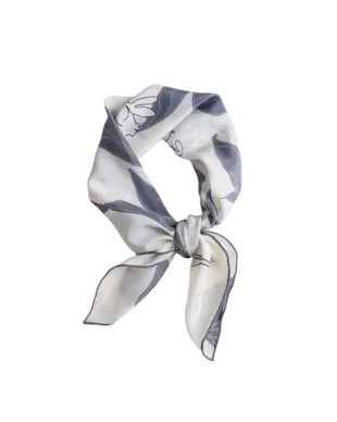 Grey Hand-rolled Silk Scarf