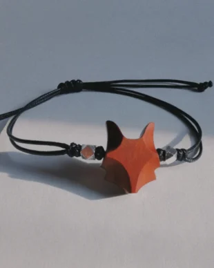Hand Carved Sandalwood Fox Bracelet