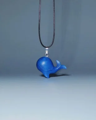 Hand Carved Sandalwood Whale Necklace