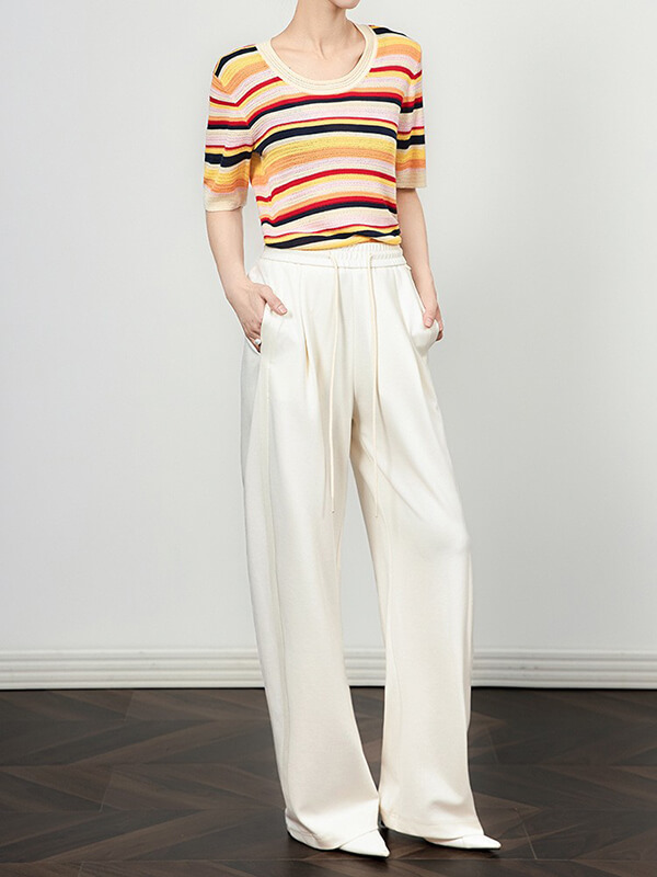 High-Rise Drawstring Outdoor Wide-Leg Pants