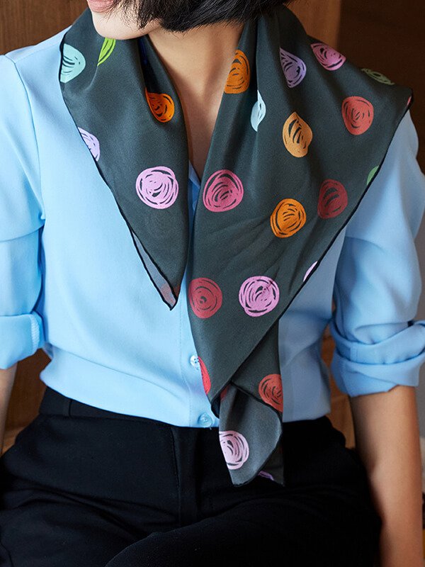 ASMR Silk Bubble Scarf - Iridescent Movement Triggers Calm Hair Accessory