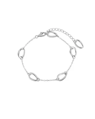 Irregular Wave Circle Bracelet in S925 Sterling Silver